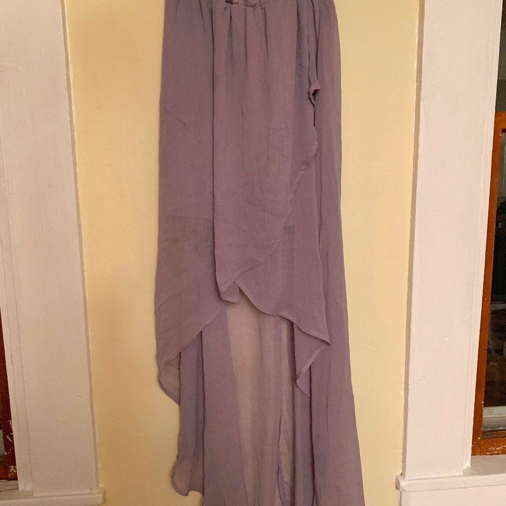 Xhilaration Sheer Light Purple High-Low Skirt Small